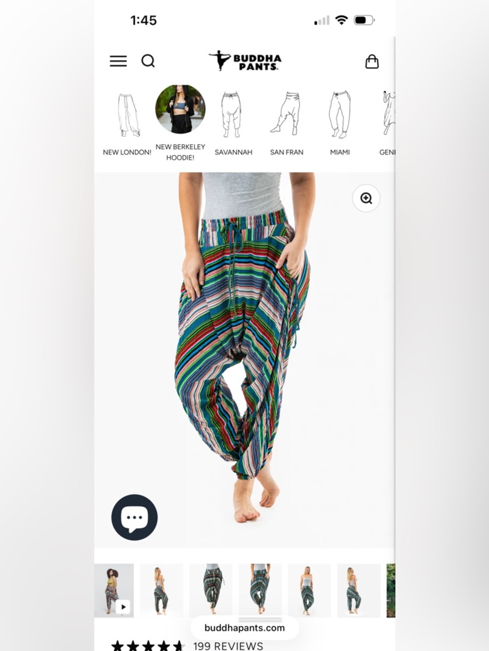 Set of 2 100% Cotton Harem Pants S-M  Savannah striped Buddha Pants boho